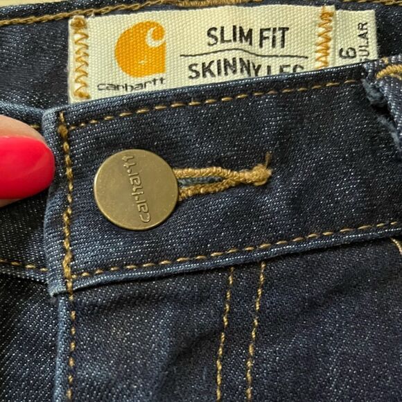 CARHARTT Layton Mid Rise Skinny Leg Slim Fit Jeans Blue Women’s Size 6 - Picture 3 of 6